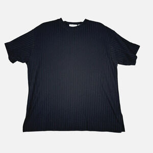 Express Tricot Shirt Womens Large Black Ribbed Minimalist Neutral Retro Vintage‎